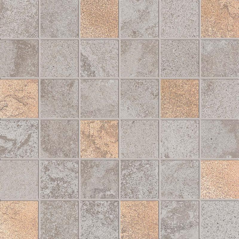 ABK ALPES RAW Mosaico Quadretti Glam Grey  30x30 cm 8.5 mm Mate 