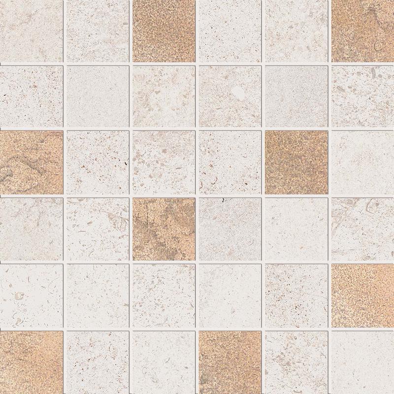 ABK ALPES RAW Mosaico Quadretti Glam Ivory  30x30 cm 8.5 mm Mate 