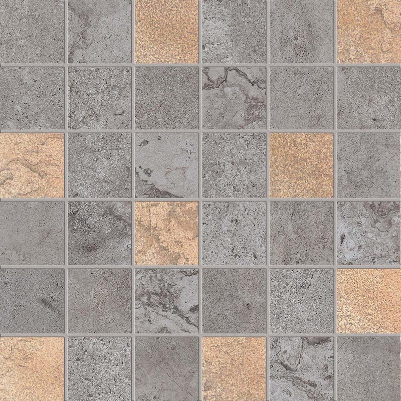 ABK ALPES RAW Mosaico Quadretti Glam Lead  30x30 cm 8.5 mm Mate 