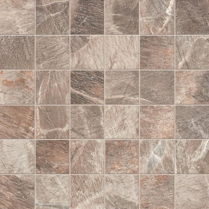 ABK FOSSIL Mosaico Quadretti Stone Brown  30x30 cm 8.5 mm Mate 