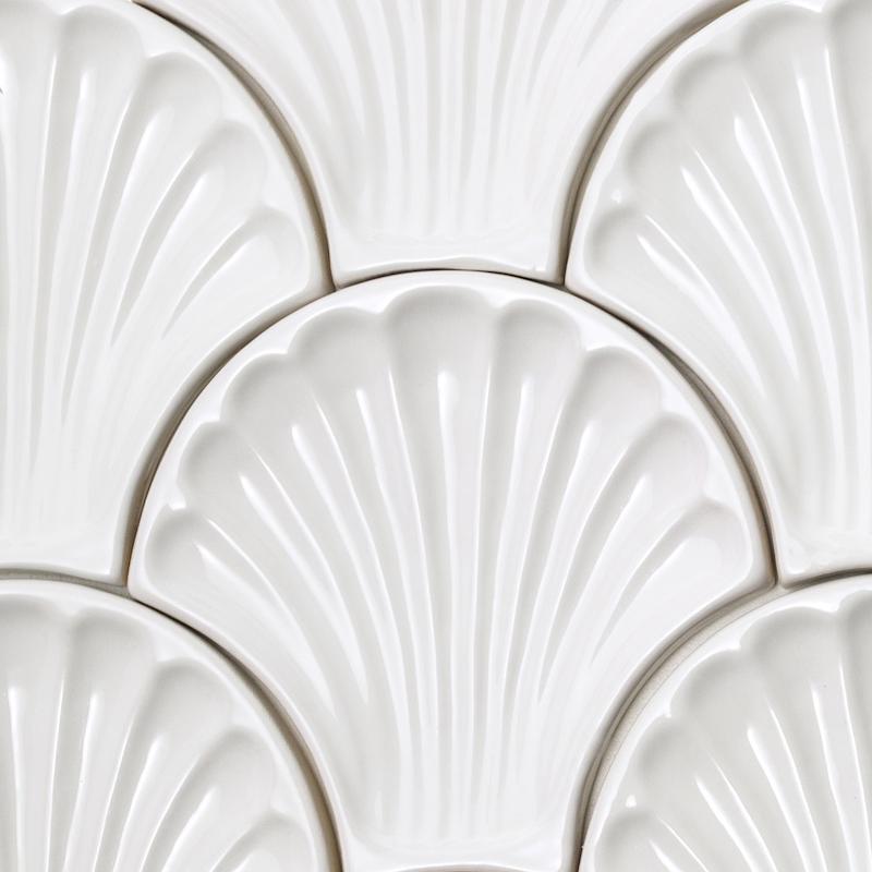 Sartoria ARTIGIANA Le Conchiglie 01 Bianco  15x15,5 cm 16 mm Glossy 