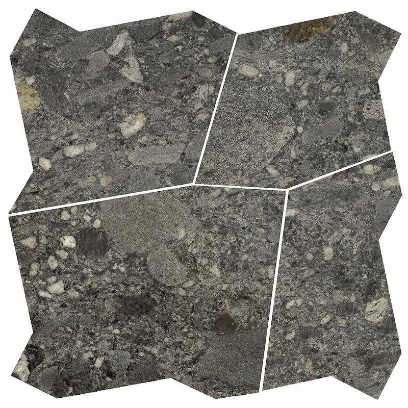 Cercom CEPPO DI GRES Palladian Mix Nero  58x58 cm 9.5 mm Mate 