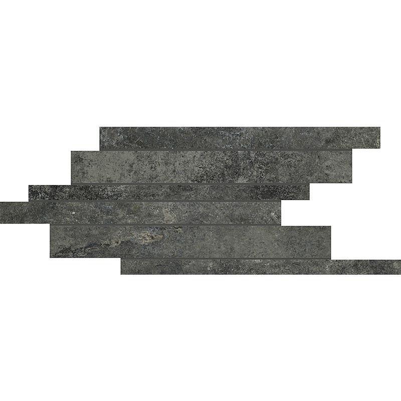 Contemporary Design ARTIFACT WORKED CHARCOAL MODULO LISTELLO SFALSATO  21x40 cm 9 mm Mate 