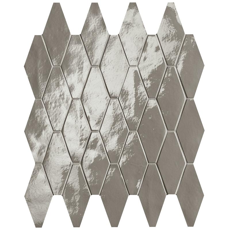 FAP GLIM Mosaico Rombi Grigio Fumo  31x35,5 cm 9 mm Brillante 