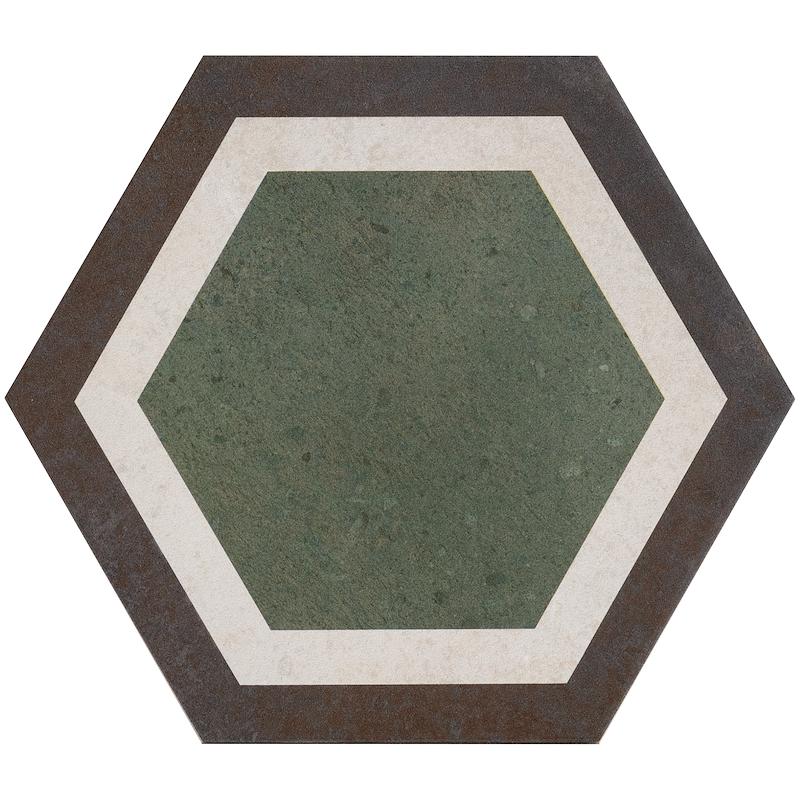 Cir ITALICA Esagona Terra Moderna Verde  24x27,7 cm 10 mm Mate 