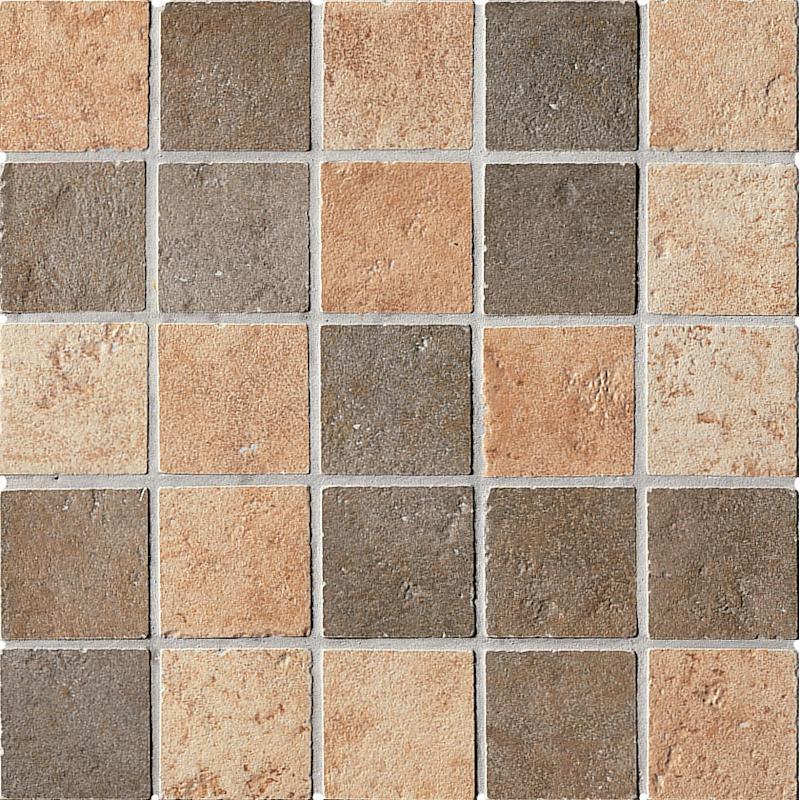 ABK PETRAIA Mosaico Quadretti Beige Nero  33,3x33,3 cm 8.5 mm Mate 