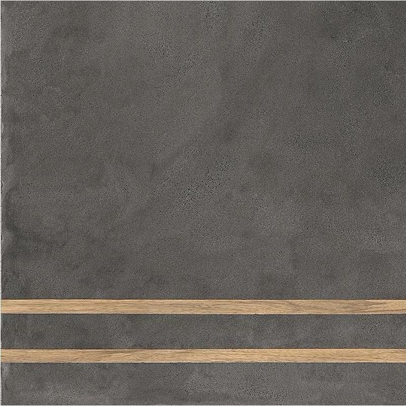 FIORANESE SFRIDO CEMENTO4 NERO 2 LINES  60x60 cm 10 mm Mate 