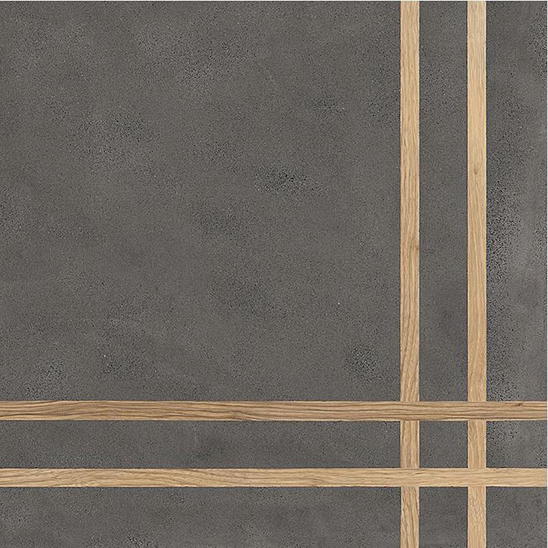 FIORANESE SFRIDO CEMENTO4 NERO 4 LINES  60x60 cm 10 mm Mate 