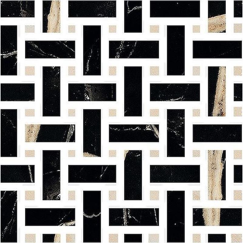 FIORANESE SOUND OF MARBLES MARBLES NERO FONDO MOSAICO WEAVE  30x30 cm 10 mm Pulido 