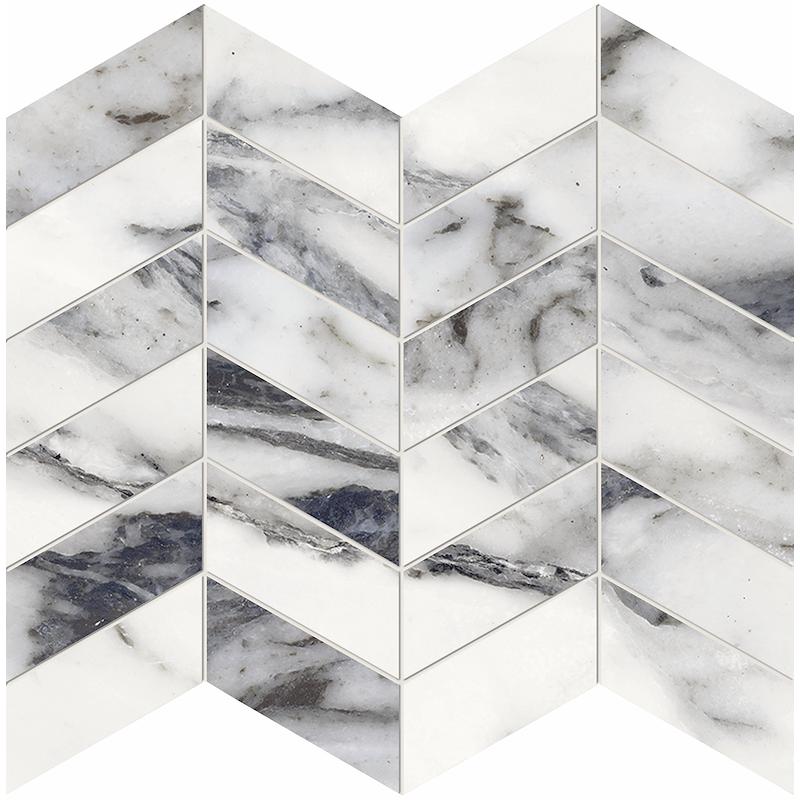 PROVENZA UNIQUE MARBLE Mosaico Arrows Bianco Siena  30x30 cm 9.5 mm Lapeado 