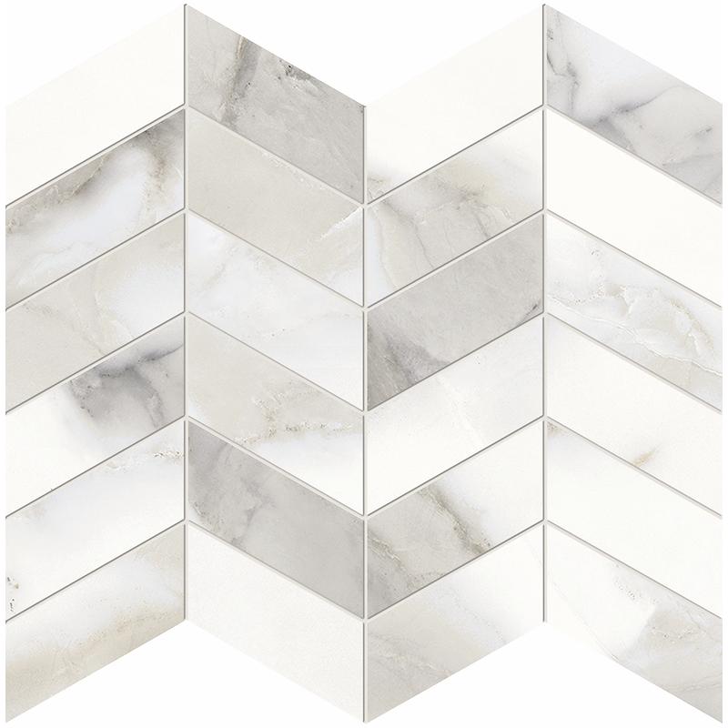 PROVENZA UNIQUE MARBLE Mosaico Arrows Calacatta Reale  30x30 cm 9.5 mm Lapeado 